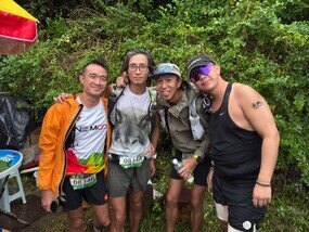 Team number 0834, with one member participated for the third time and the other three fist-timers said, “It rained yesterday and today, leaving our feet covered in mud, which made the trail more challenging than usual. However, we kept encouraging each other to continue. Many volunteers provided water and cheered us on at the checkpoints along the way, creating an atmosphere that felt like a party. Despite one of our teammates experiencing leg pain early on during the 50km, we persevered and made it to the 8th checkpoint at Tai Mo Shan. We remained hopeful that all four of us could support one another, finish the event without injuries, and capture a great photo at the finish line. The most important aspect of being a Trailwalker is to help others.”