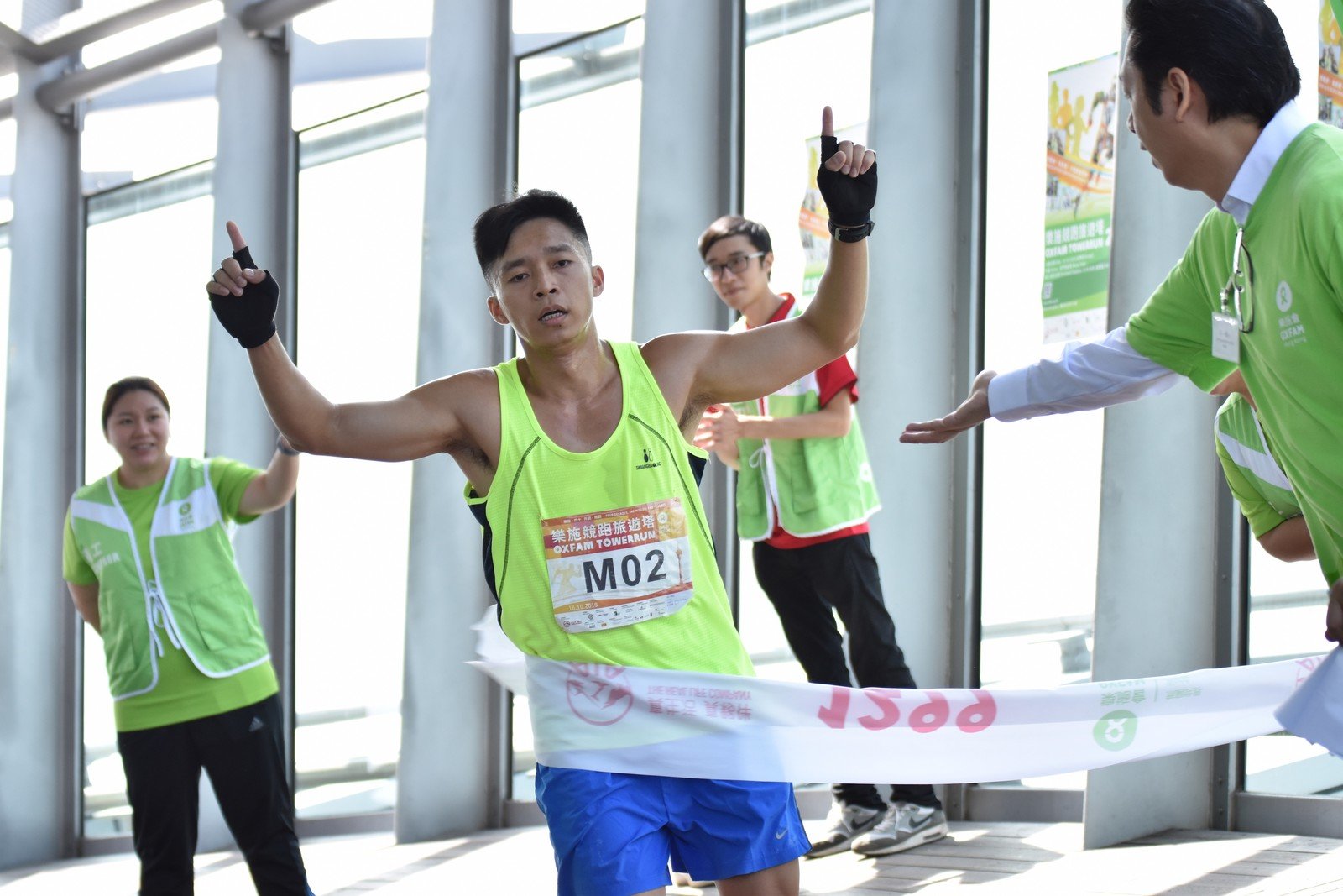 「個人競跑」男子組(全塔)冠軍由梁順敬奪得，以9分42秒完成賽事。
