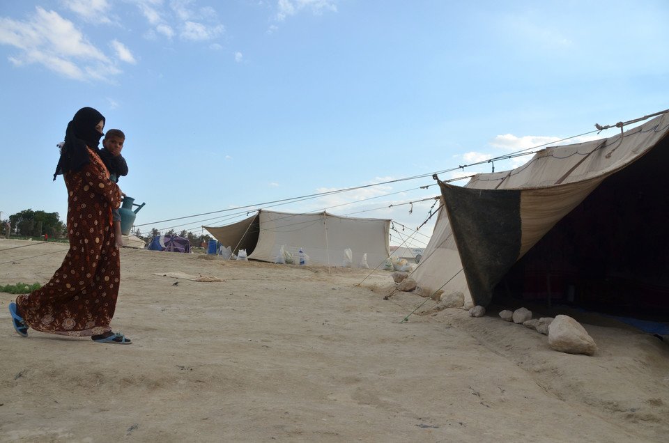 在Zaatari 难民营随处可见临时搭建的帐篷。