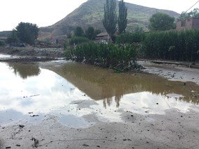 Flooded farmland in Dongxiang County, Gansu Province. (Photo: Oxfam Hong Kong)