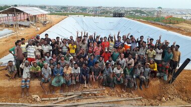 This waste treatment plant was built by Rohingya refugees and Oxfam’s engineers.