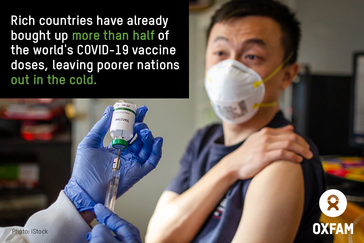 Rich countries have already bought up more than half of the world's COVID-19 vaccine doses, leaving poorer nations out in the cold.
