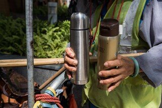 Di only brings two bottles of hot water to work every day. She explained: ‘I bring hot water because cold water is too easy to drink. By bringing hot water, I won’t want to drink as much.’