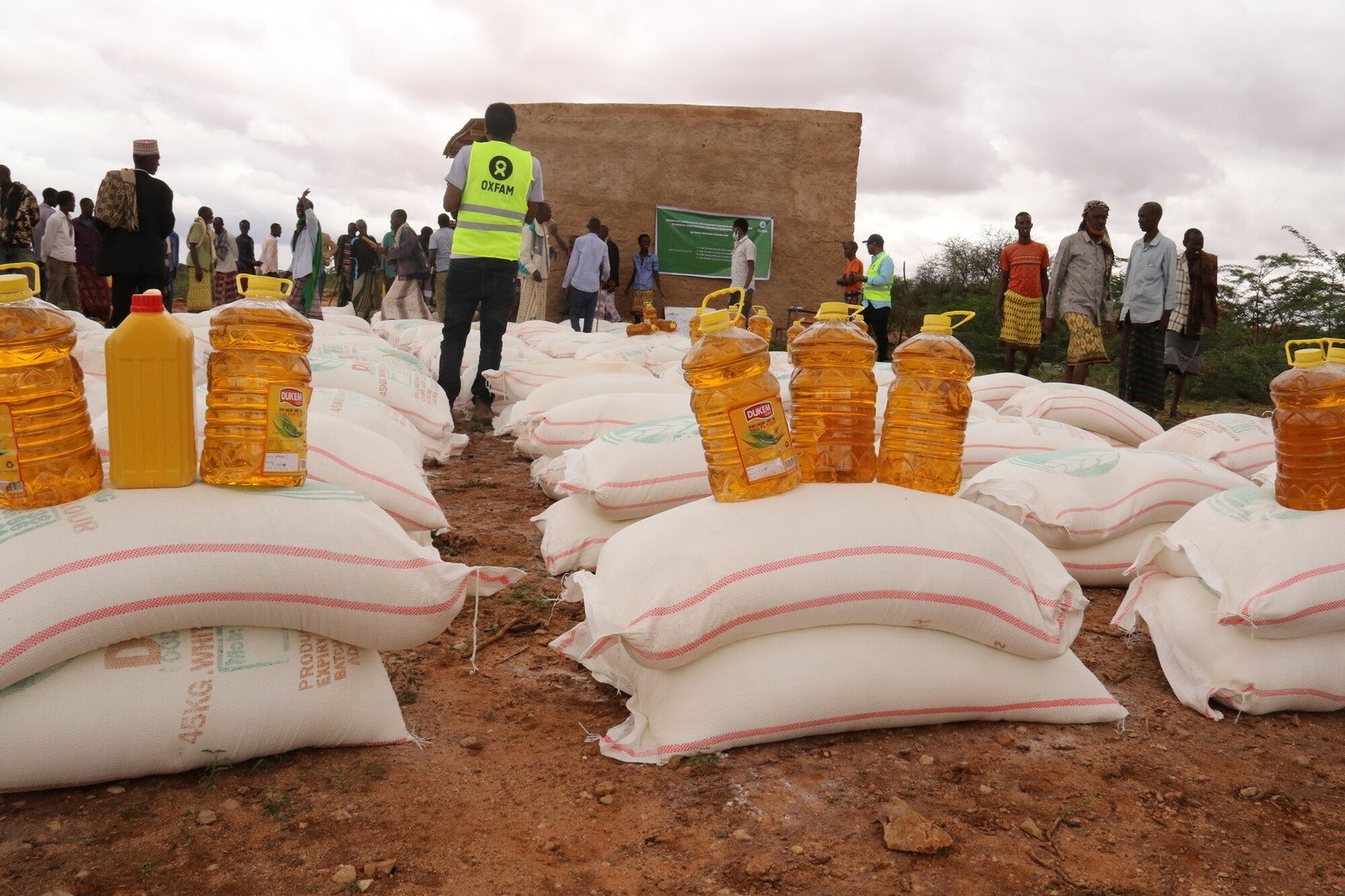 乐施会在埃塞俄比亚索马里地区分发小麦粉、油、豌豆和盐