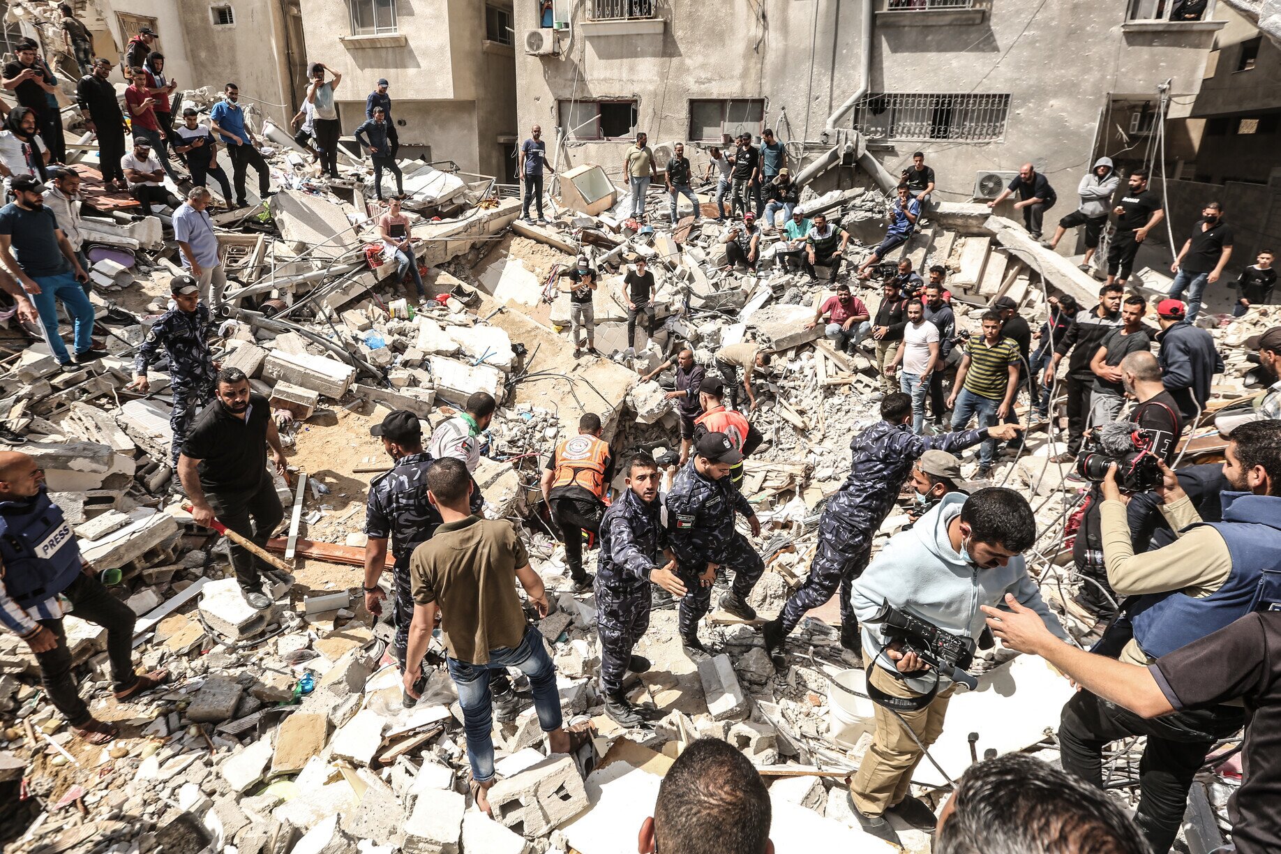 Damage in the Gaza Strip, 17 May 2021. (Photo: Fady Hanona)